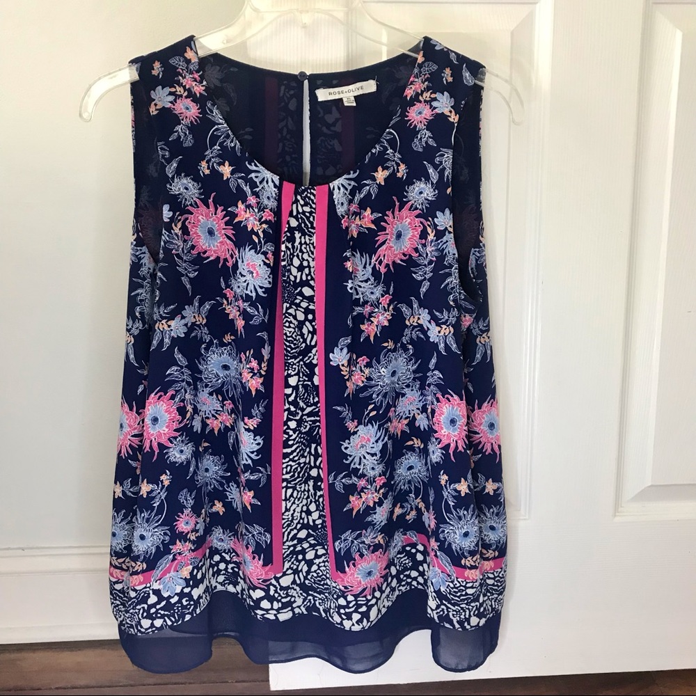 Rose+Olive Sleeveless Top